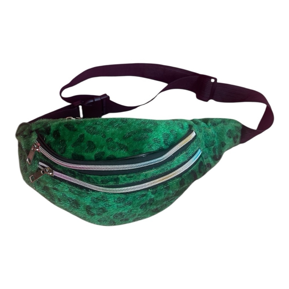 Green Leopard Print Fanny Pack